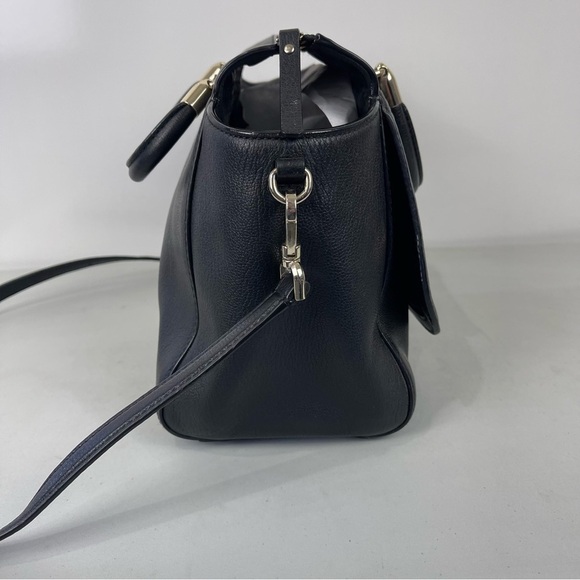 Kate Spade Longacre Court Leather Satchel Black Tassle Crossbody Purse Medium - Picture 6 of 13